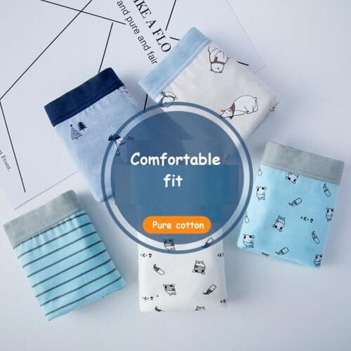 Boys Level A Standard Panties Childrens Cotton Cute Green Print Comfortable Boxer All Seasons OK 110-160cm 4pcs/pack 2pcs/pack