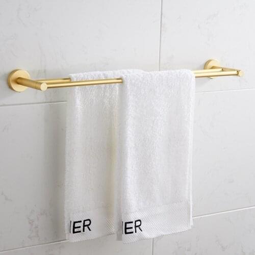 Vidric Simple white gold copper double towel racks hanging towel rack free punch