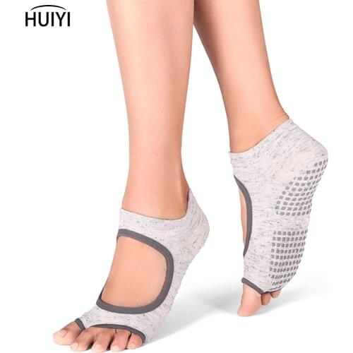 Toeless Non Slip Grip Women Socks for Yoga Barre Pilates Fitness Gym Sports Anti Slip Dance Socks