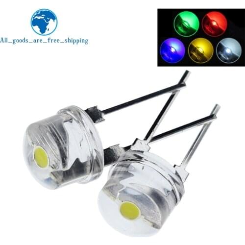 100PCS NEW F8 8mm 0.5W 3.0-3.2V Straw hat LED White Super bright LED lamp Wide Angle Transparent LED Lamp Strawhat LED