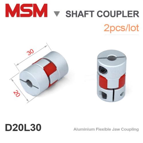 2Pcs MSM Shaft Couplings D20L30 Stepper Motor Connector Eastic Spider Jaw Ballsrew Coupler 4mm 6.35mm 10mm 3d Print CNC parts