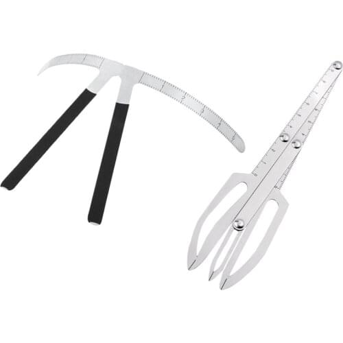 2 Pcs Three-Point Permanent Makeup Eyebrow Tattoo Caliper Stencil Rulers Measuring Template