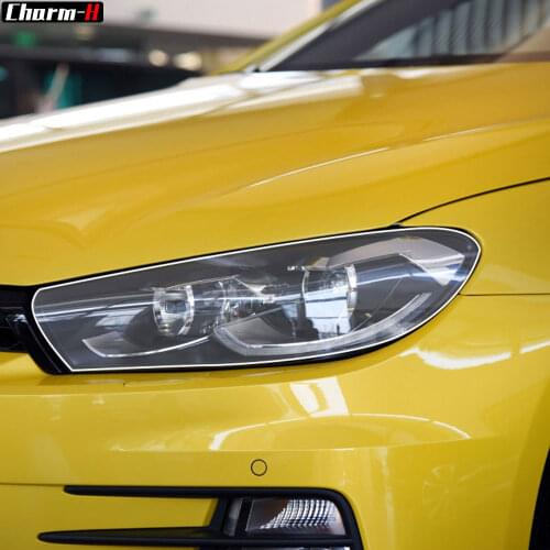 2Pcs Car Headlight Protective Film Restoration Transparent TPU Decal Sticker For Volkswagen VW Scirocco 2008-2017 Accessories