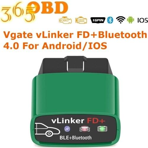 2021 vgate vlinker FD + ELM 327 Bluetooth OBD 2 scanner automatic tool ELM 327 v 1 5 3.0 / 4.0 forscan WiFi auto diagnostic Tool