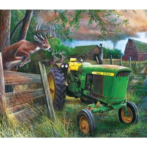 5D DIY diamond painting Elks Tractor home decor diamond Embroidery full square 3D Cross stitch kits mosaic stickers C220