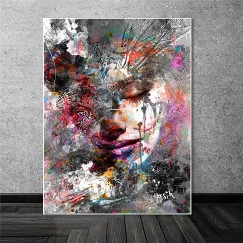 Abstract Graffiti Art Wall Paintings Print On Canvas Pop Art Canvas Prints Modern Girls Oil Paintings For Living Room Wall Decor