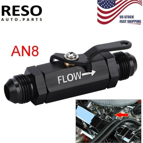 Aluminum 8AN -8 AN Shut Off Valve Fitting AN8 Black Universal