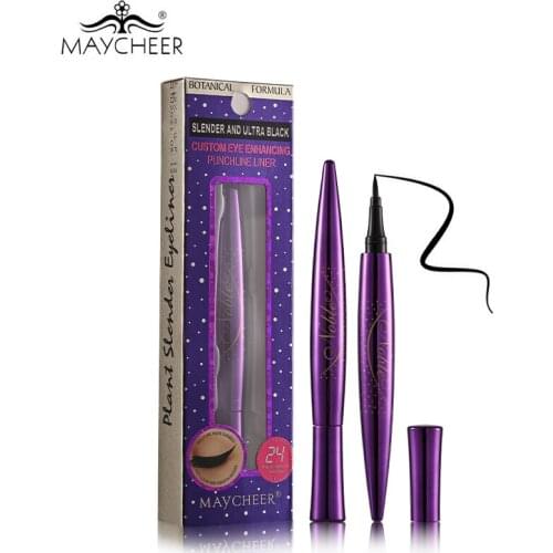 MAYCHEER Brand Slender Ultra Black Eyeliner Pen Vitamin B5 Moisturizer Waterproof Quick-dry Pigmented Eye Liner Pencil Makeup