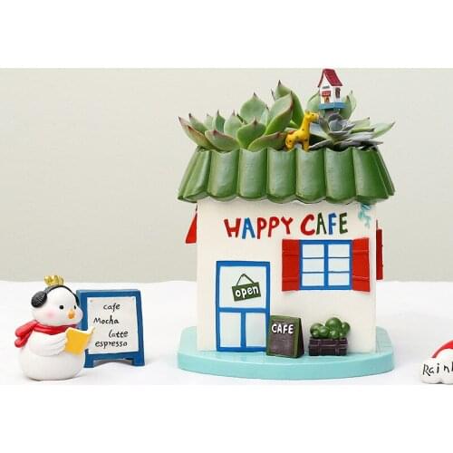 Succulent Plants Planter Flowerpot Resin Flower Pot Desktop Potted Holder Home Garden Decoration Plants Holder Flower Pots