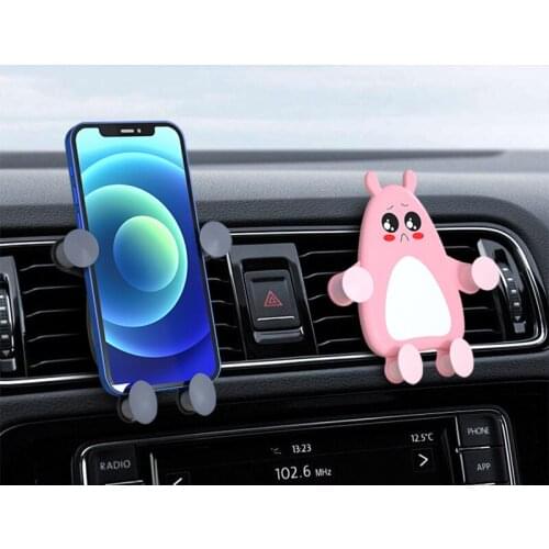 Bear Shaped Car Phone Holder Silicone Triangles Design Stable Bracket Car Air Vent Mount Stand Mini Car Phone Holder DU55