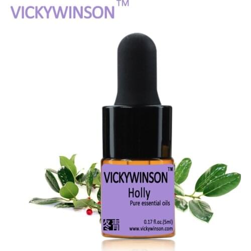 Holly essential oil 5ml Headaches Itching Muscle Pain Aches Relief Motion essential oils for aromatherapy diffusers