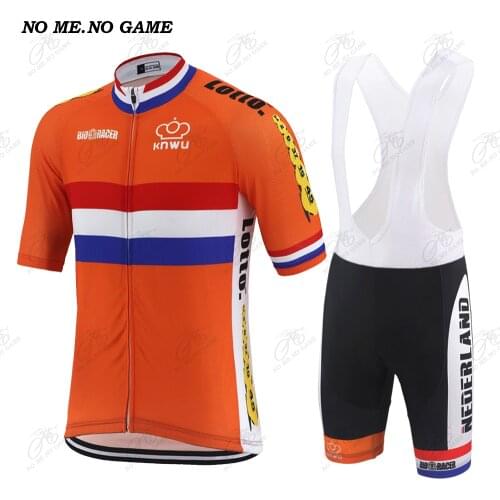 Summer NEDERLAND country team cycling jersey men orange Road bicycle clothes short sleeve retro cycling clothing mtb bike jersey