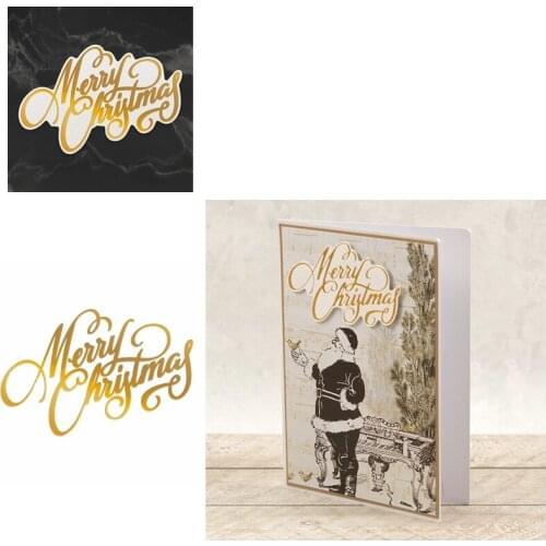 Hot Foil Plate Merry Christmas Decoraitve Phrase for DIY Scrapbooking Embossing Crafts Cards Decoration New 2019