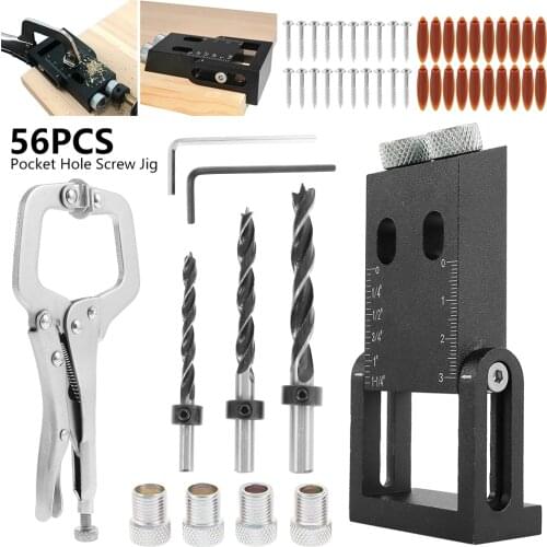 Woodworking Tools Pocket Oblique Hole Screw Jig Locator Drill Bits 15 Degree Angle Drill Guide Set Hole Puncher Carpentry Tools