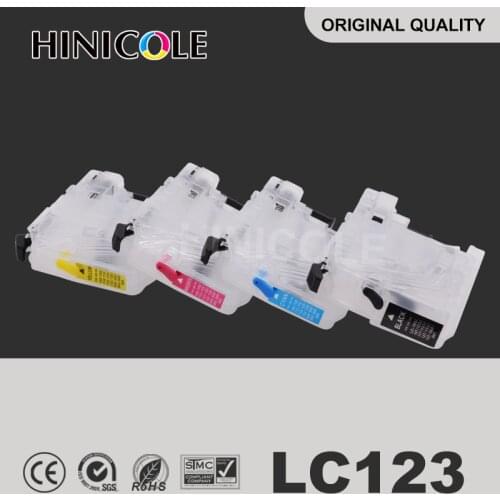 Hinicole Ink Cartridge Refillable For Brother LC 123 XL For LC 123 121 125 127 129 DCP-J4110DW J132W J152W Printer Cartridge