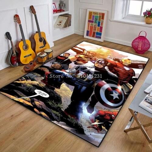 The Avengers Super hero Captain America Mat Cartoon Baby Playmat Boys Rug Floor Bedroom Doormat Non-slip Rug Birthday Gift