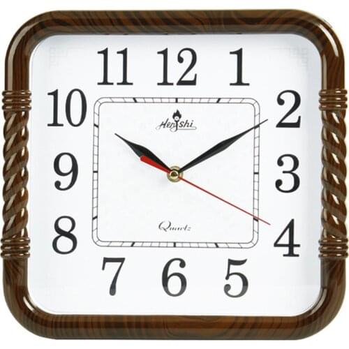 12 inch Square Silent Wall Clock Simple Wood Grain Spiral Pattern Antique White Horloges Watch Living Room Bedroom Home Decor