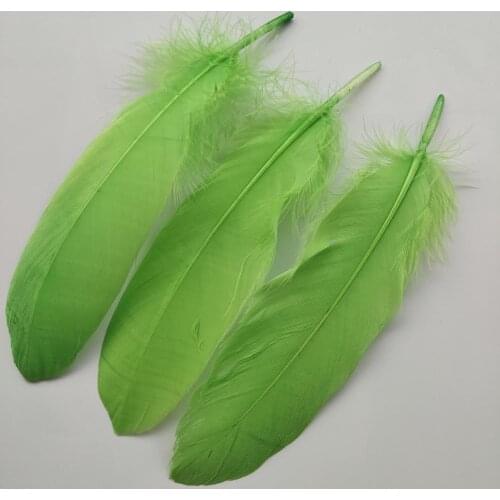 Hot 20pcs Beautiful Fruit Green Hard Goose Feathers 15-20cm/6-8inch Christmas Decoration Clothing Shoes Hat Accessories