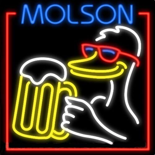 Molson Duck Beer Mug Custom Handmade Real Glass Tube Firms Company Bar KTV Store Decoration Display Neon Sign Light 24"X24"