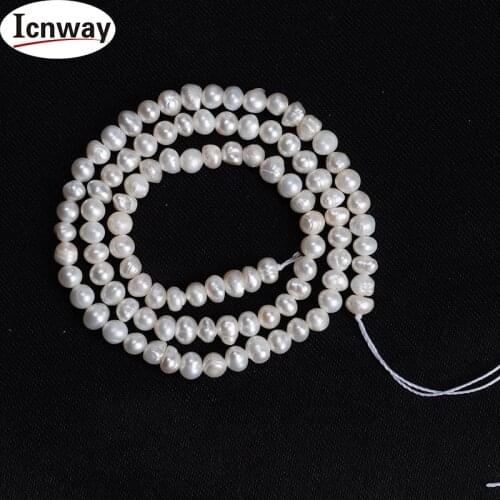 Natural A irregular white Freshwater Pearl 3-4mm 15inches DIY necklace bracelet earring FreeShipping Wholesale