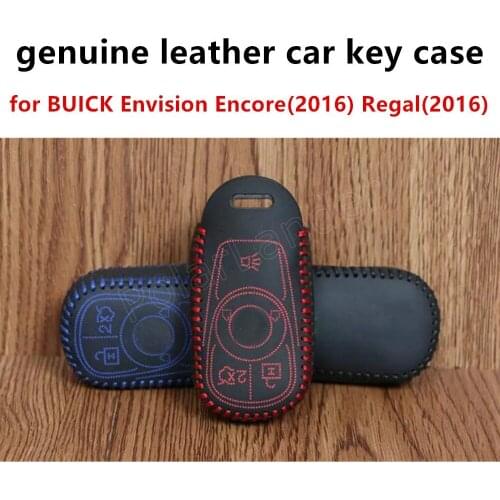 Only Redthe newest product hand sewing leather car key case cover fit for BUICK Envision Encore(2016) Regal(2016)