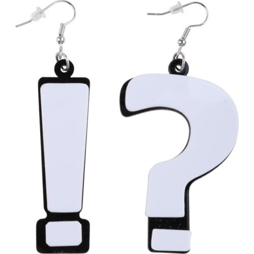 3D New Fashion Women Earrings Creative Question Mark Exclamation Drop Pendant Trend Wild Asymmetric Earring Jewelry Gifts