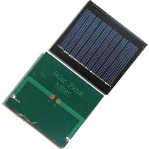 Wholesale 5V 60MA Solar Cell Small Solar Panel Power 3.7V Battery Light Charger Study Toy 60*53MM Epoxy 100pcs Free Shipping