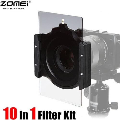 Professional ZOMEI Square 100 Gradual Blue Red ND4 ORANGE Full ND4 ND2 ND8 Filter Kit +77mm Ring+Slim CPL For COKIN Z LEE series
