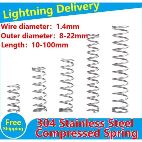 304 Stainless Steel Compression Spring Wire Diameter 1.4mm Y-type Rotor Return Spring SUS Compressed Spring 10PCS