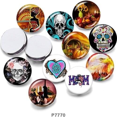 Skeleton 12mm/18mm/20mm/25mm/30mm Round Glass Cabochon Flat Back Making Findings P7770