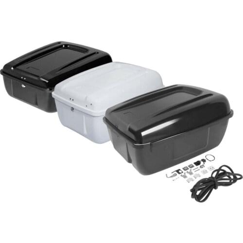 Motorcycle Police Back Seat Bags Trunk Saddlebag Tour Pack Keys For Harley FLHP FLHTP Unpainted Painted Black White