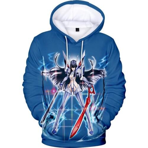 Aikooki 3D Hoodie KILL la KILL Anime Sweatshirt Fashion Hooded 3D Print Sweatshirt Hip Hop Pullover Polyester Clothing Men Women