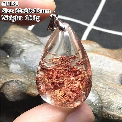 Top Natural Phantom Quartz Stone Pendant For Women Men Luck Love Wealth Healing Crystal Silver 30x20x13mm Beads Gemstone AAAAA