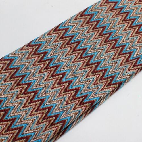 Knitting Lace Fabrics Zig Zag 1 Meter Brown Wave Striped Soft Crocheted Lace Cloth Knitted Lace For Dress 150CM Wide 170g/Meter