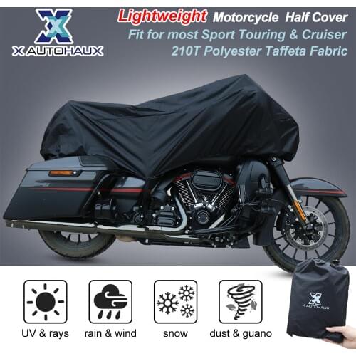 X AUTOHAUX M L XL SIZE Motorcycle Half Cover 210T universal Outdoor Waterproof Dustproof Rain Dust UV Protector Motorcycle Bike