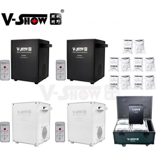 V-show 4pcs 650W Cold Spark Fountain Machine With Case And 10 Bags Powder Dmx Remote Control Special Effect For Wedding Party