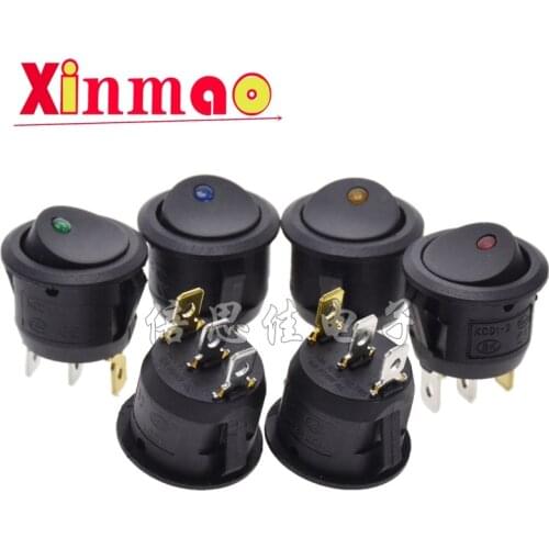 2pcs 20A 12V waterproof spst switch LED Dot Light Car Boat Round Rocker ON/OFF SPST Switch
