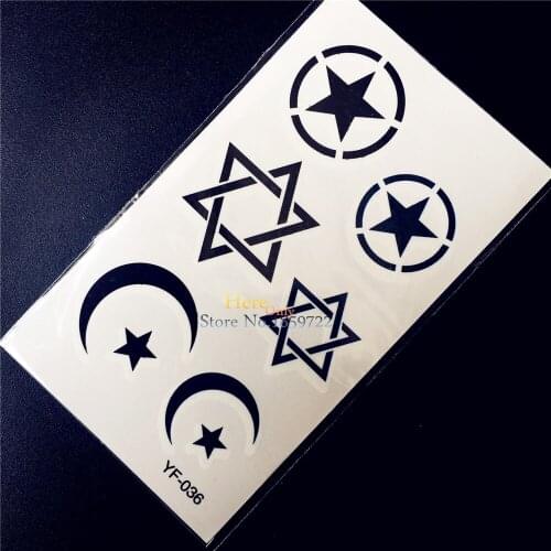 Moon Star Waterproof Temporary Tattoo Round Totem Children Xmas Gifts Tattoo Supplies HYF-036 Bauble Designs Fake Flash Tatoos