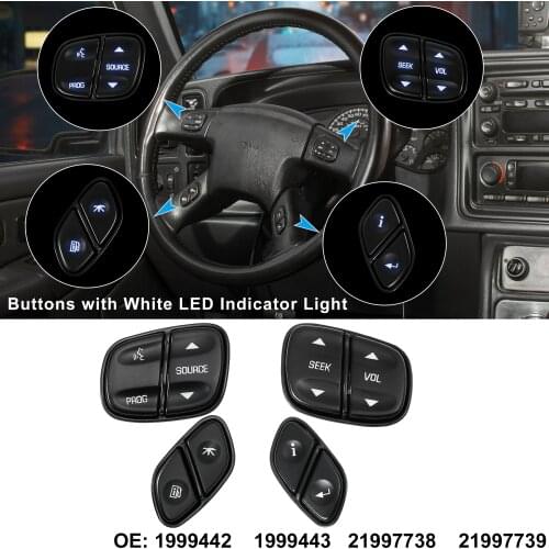 X Autohaux Steering Wheel Regulator Buttons Volume Radio Volume Control Switch For Chevy Silverad GMC Yukon Hummer H2 Avalanche