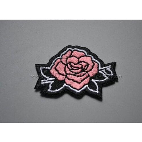 Custom embroidered patch, with over lock edge, with heat transfer glue on, low moq