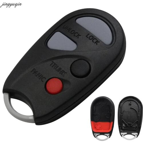 Jingyuqin 10pcs/lot Blank Car Styling Remote Key Shell Case Fob For Nissan Sunny 4 Button Auto Replacement Keyless Entry Fob