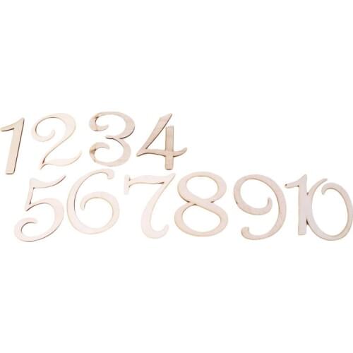 10pcs/pack Number 1-10 Place Holder Table Number Figure Card Wooden Wedding Party Supplies Digital Seat Decoration