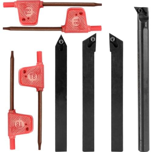 10mm Practical Tough Steel Shank Lathe Boring Bar Holder Without L Wrenches Set Turning Tool