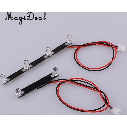 2Pcs 1:12 Scale Roof & Front Lamp LED Light Bar RC Car Accessory For FY-03
