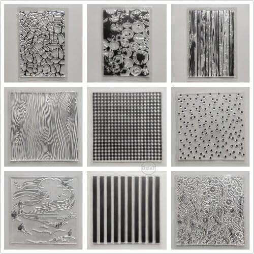 2021 Geometric Background Border Clear Stamps DIY Scrapbooking Craft Supplies Silicon Stripe Seal Photo Album ink pad Stamping