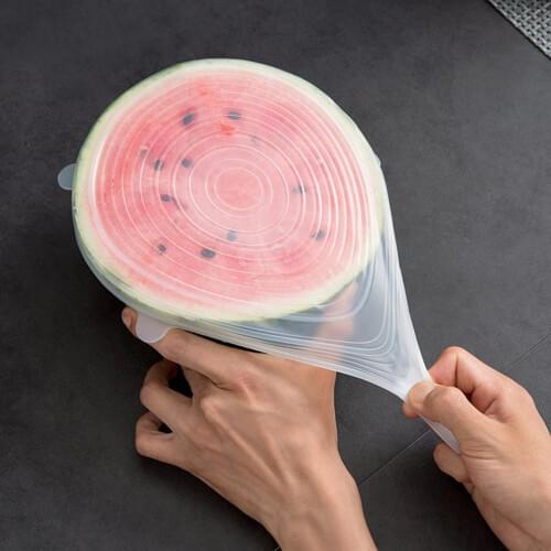 6/12 Pcs Reusable Silicone Caps Adjustable Stretch Bowl Lids Seal Fresh Food Cover Wrap Replacement Stoppers Kitchen Accessories