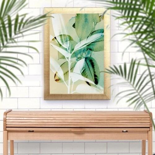 Plant Abstract Tropical Wall Art Canvas Print Large Botanical Watercolour Rubber Tree Leaf Poster Painting Home Room Wall Decor