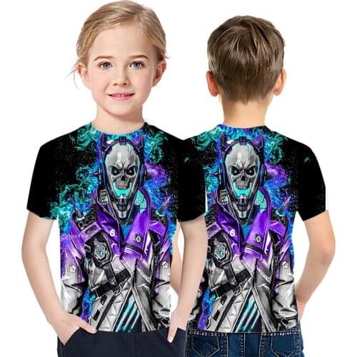 Free Fire Shooting Game 2021 Children New Fashion Versatile Short Sleeve Summer 3D Print T-Shirt Childrens Cotton Tee