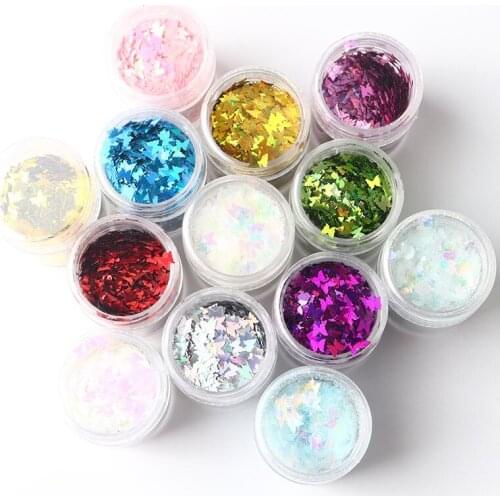 3Mm Butterfly Nail Sequins Ultra-Thin Nail Art Holographic Pigment Neon Flake Pet Patch Can Be Used for Nail Art Wedding Decorat