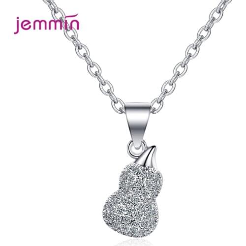 Big Sale Zircon Micro Pave Necklace & Pendants 925 Sterling Silver Crystal Cucurbit Pendant Wedding Luck Jewelry for Women Girl